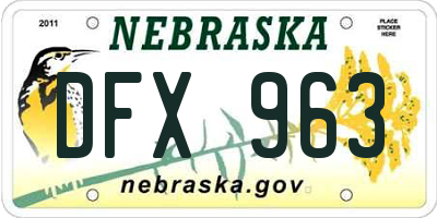 NE license plate DFX963