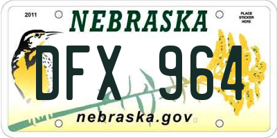 NE license plate DFX964