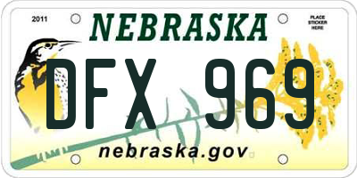 NE license plate DFX969