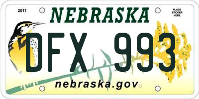 NE license plate DFX993