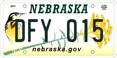 NE license plate DFY015