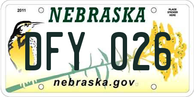 NE license plate DFY026