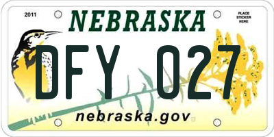 NE license plate DFY027
