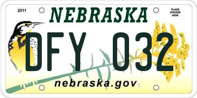 NE license plate DFY032