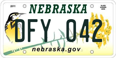 NE license plate DFY042