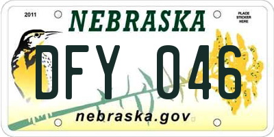 NE license plate DFY046