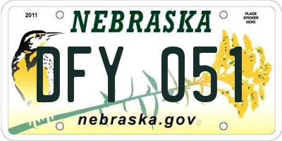 NE license plate DFY051