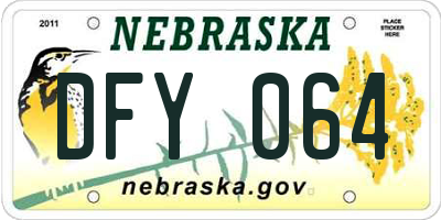NE license plate DFY064