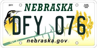NE license plate DFY076