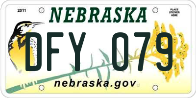 NE license plate DFY079