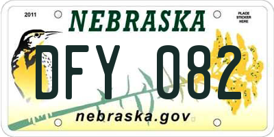 NE license plate DFY082