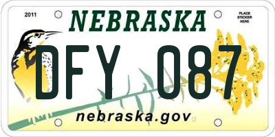 NE license plate DFY087