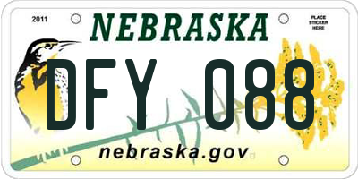 NE license plate DFY088