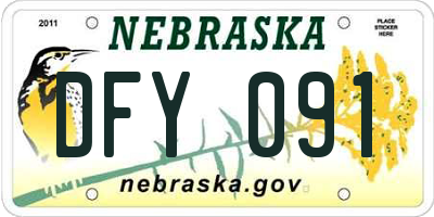 NE license plate DFY091