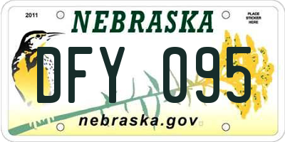 NE license plate DFY095