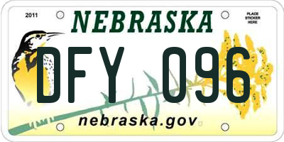 NE license plate DFY096
