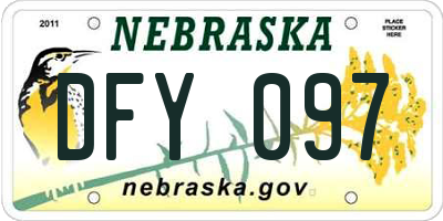 NE license plate DFY097