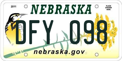 NE license plate DFY098