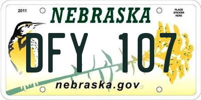 NE license plate DFY107