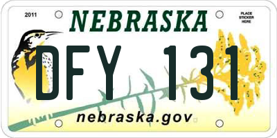 NE license plate DFY131