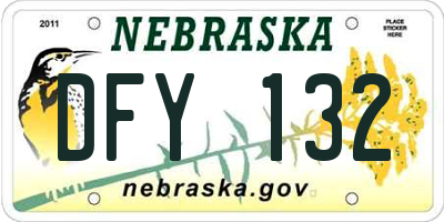 NE license plate DFY132