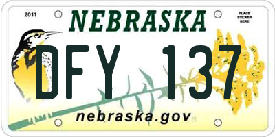NE license plate DFY137