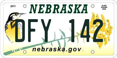 NE license plate DFY142