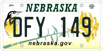 NE license plate DFY149