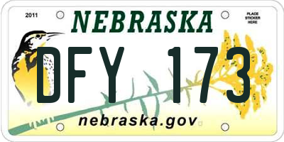 NE license plate DFY173