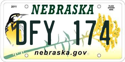 NE license plate DFY174