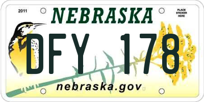 NE license plate DFY178