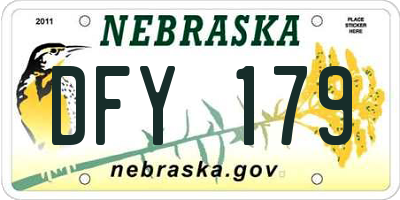 NE license plate DFY179