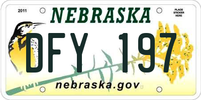 NE license plate DFY197