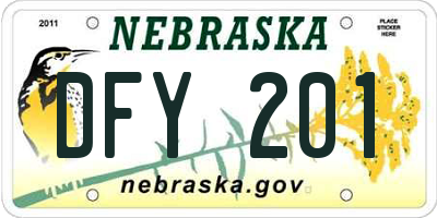 NE license plate DFY201