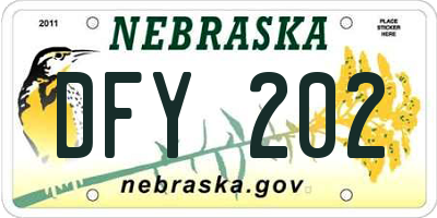 NE license plate DFY202