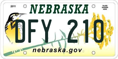 NE license plate DFY210