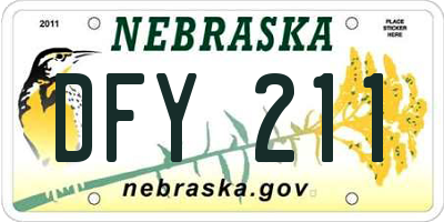 NE license plate DFY211