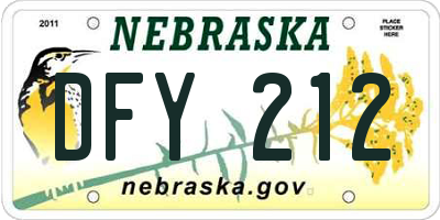 NE license plate DFY212