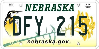NE license plate DFY215