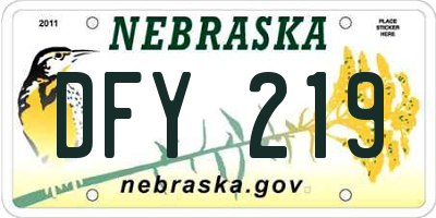 NE license plate DFY219