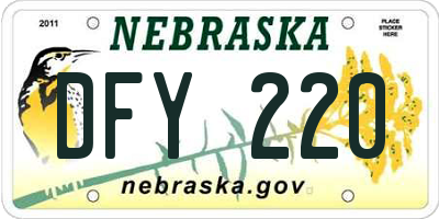 NE license plate DFY220