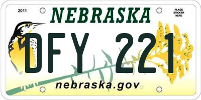 NE license plate DFY221