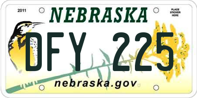 NE license plate DFY225