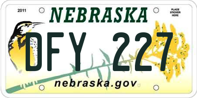 NE license plate DFY227