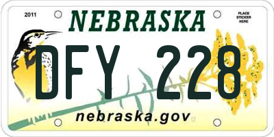 NE license plate DFY228