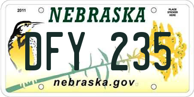 NE license plate DFY235