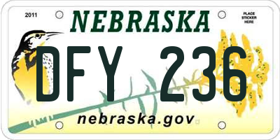 NE license plate DFY236