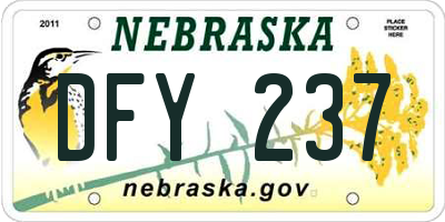 NE license plate DFY237