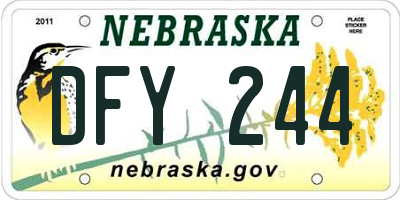 NE license plate DFY244