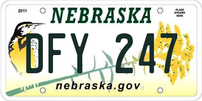 NE license plate DFY247